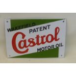 A reproduction Wakefield Castrol enamel sign, 10 1/4 x 7".