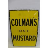 A good Colman's D.S.F. Mustard rectangular enamel sign in very good condition with excellent