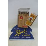 A Wills's Rajah Cigars die-cut pictorial packet showcard, 9 x 11".