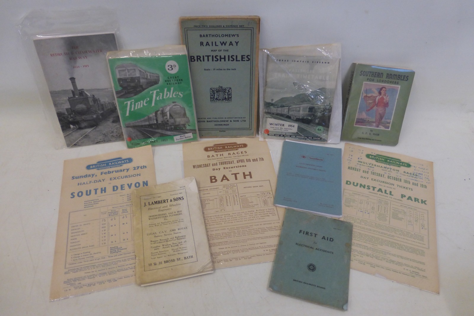 A selection of railway ephemera including 'Southern Rambles for Londoners', British Railways