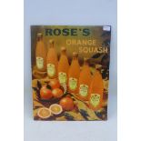 A Rose's Orange Squash pictorial celluloid showcard, 8 x 10".