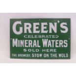 A Green's Celebrated Mineral Waters Sold Here - The Brewery, Stow-on-the-Wold rectangular enamel