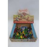 An ex-shop trade box of 1940s Crescent lead cowboys, approx. 35, in near mint condition.