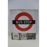 A London Transport 1950s Bus Stop E3 enamel sign, 18 x 21".