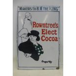 A Rowntree's Elect Cocoa part pictorial rectangular enamel sign signed Beggerstaff, sign in very