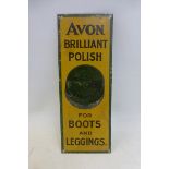 An Avon Brilliant Polish tin finger plate, 3 x 8".