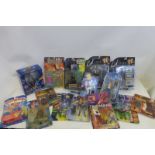 A quantity of boxed promotional figures from various television series including Aliens,