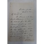 A signed letter from George Anson, Private Secretary to the Prince Consort, Windsor Castle.