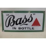 A good 'Bass' In Bottle enamel sign of small size in excellent condition, 19 1/2 x 9 1/2".