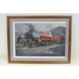 A framed and glazed limited edition artist's proof titled 'Crewe's Finest' by Philip D. Hawkins,