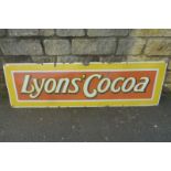 A Lyons' Cocoa rectangular enamel sign by Franco, 60 x 18".