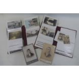 Two partial postcard albums with mixed contents including 'Railways in the Thirties' and various