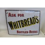 A Whitbread's Bottled Beers rectangular enamel sign by Stainton, 27 x 21".