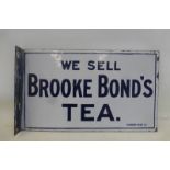 A Brooke Bond's Tea double sided enamel sign with hanging flange by Falkirk Iron, in very good