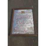 A Cadbury's Cocoa and Chocolate advertising mirror with Royal coat of arms 'By Appointment to the