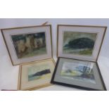 MAURICE BRAND - four framed and glazed landscape scenes, watercolours.