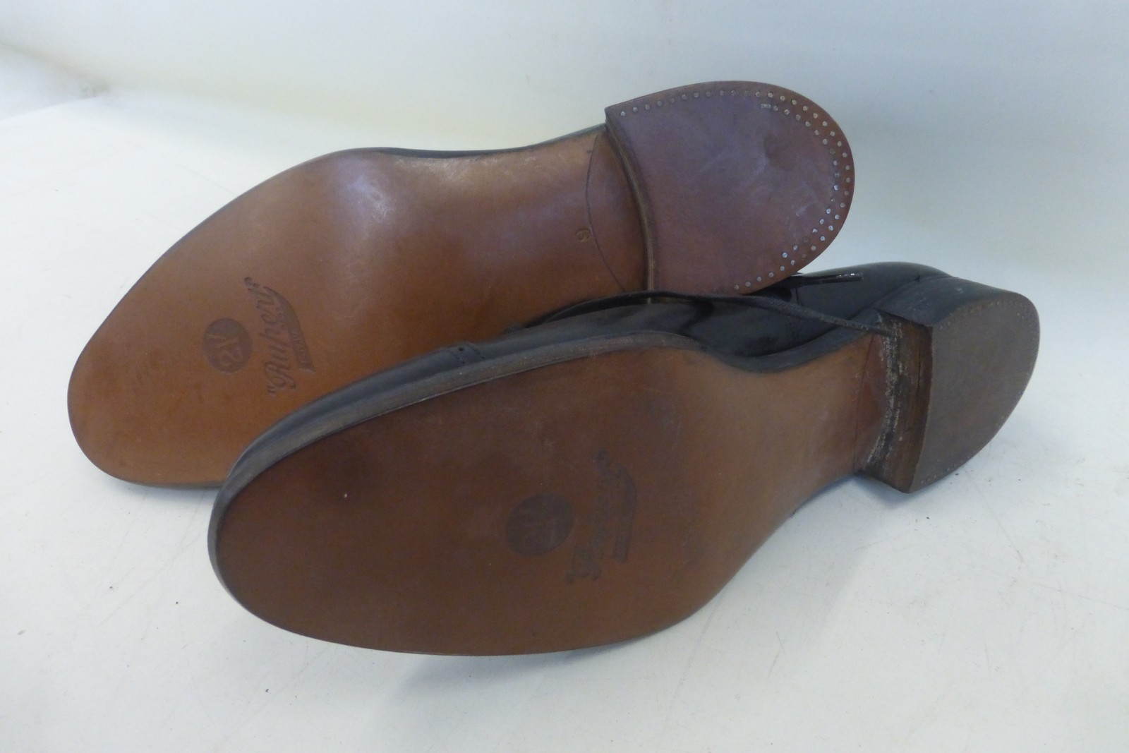 A pair of black leather lace-up shoes F.H & U's RUPERT, with tan leather soles. - Image 3 of 3