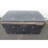 A 19th Century dome topped studded leather covered trunk.