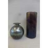 Two unusual glass vases, both signed to the base.