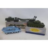 DINKY SUPERTOYS - Military, Mighty Antar, plus Centurion Tank, both in striped boxes, paint chipped,