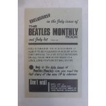 A rare Beatles Monthly flyer, early 1960s, some discolouration.