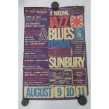 An 8th National Jazz & Blues Festival, Sunbury, Kempton Park pop music poster, featuring bands