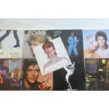 Nine David Bowie LPs, all vinyl appears to be in excellent condition, various pressings.