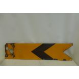 A yellow and black enamel signal arm, 48 x 12".