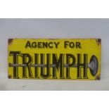 A contemporary decorative oil on board advertising Triumph, 25 11/2 x 11 1/4".