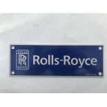 An unusual Rolls-Royce aluminium door plaque, 10 x 3 1/2".