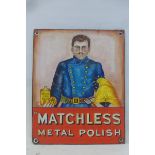 A contemporary decorative oil on board advertising Matchless Metal Polish, 21 x 26".