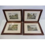 A set of four framed and glazed coloured prints depicting differing shooting.