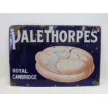 A Palethorpes' Royal Cambridge Sausages pictorial enamel sign, 36 x 24".