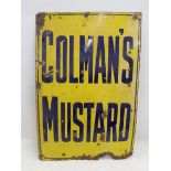 A Colman's Mustard rectangular enamel sign, 24 x 36".