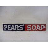 A Pears' Soap rectangular narrow enamel strip, 80 1/2 x 2 3/4".