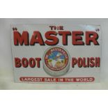 A rare 'Master Boot Polish' part pictorial rectangular enamel sign, in very good condition, save a