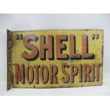 A Shell Motor Spirit double sided enamel sign with hangingn flange by Willing & Co. Ltd. London,