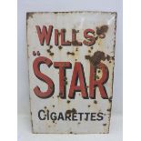 A Wills's Star Cigarettes rectangular enamel sign, 24 x 36".