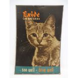 An Exide Car Batteries pictorial showcard depicting a kitten, 19 x 28".