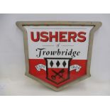 A large Ushers of Trowbridge enamel sign set within fibreglass frame, 31 1/2 x 29 1/2".