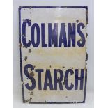 A Colman's Starch rectangular enamel sign, 24 x 36".