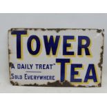 A Tower Tea rectangular enamel sign, 21 1/2 x 13 1/2".