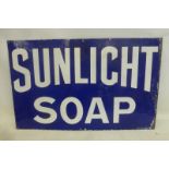 A Sunlight Soap rectangular enamel sign, in good condition, slight trimming, 33 x 20 1/2".