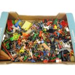 A box of assorted plastic soldiers.