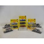 A selection of boxed Shell sports cars, various motorbikes and an Ertl Cadillac.