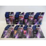 Eight original Kenner carded Star Wars figures.