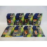 Eight original Kenner carded Star Wars figures.