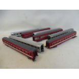 Eight unboxed Jouef SNCF coaches.