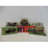 Two US Diesel locomotives and seven box cars etc., all boxed.