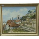 20th century Continental School, Dents du Midi (Switzerland), oil on board, indistinctly signed,